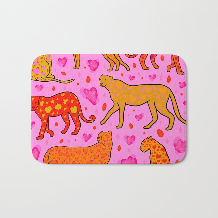 Valentine Leopard Print Bath Mat Gallery Image 1