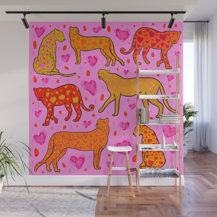 Valentine Leopard Print Wall Mural Gallery Image 1