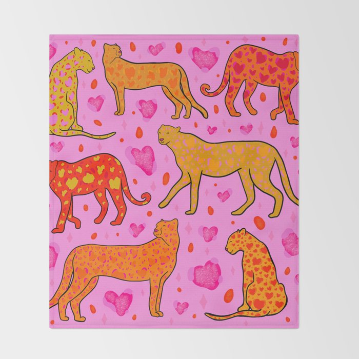 Valentine Leopard Print Throw Blanket Gallery Image 2