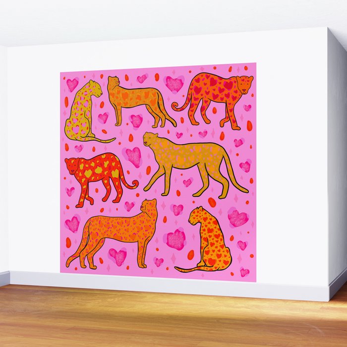 Valentine Leopard Print Wall Mural Gallery Image 2