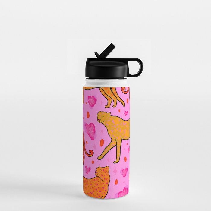 Valentine Leopard Print Water Bottle Gallery Image 1