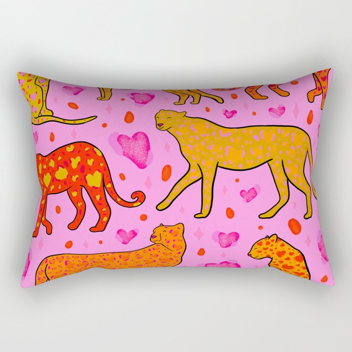 Valentine Leopard Print Rectangular Pillow Gallery Image 2