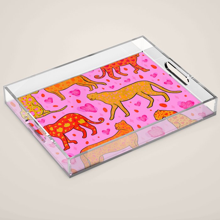 Valentine Leopard Print Acrylic Tray Gallery Image 1