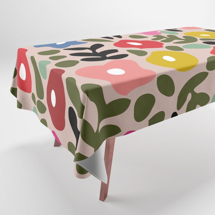 Flower meadow in muted colours Tablecloth Gallery Image 1