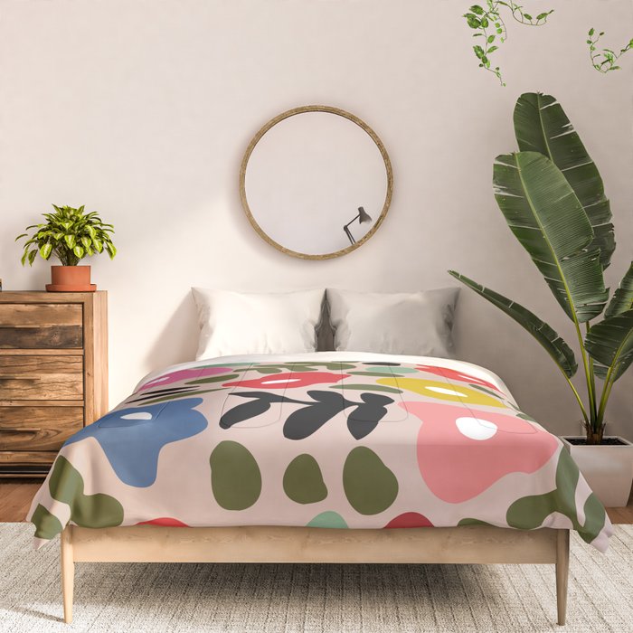 Flower meadow in muted colours Comforter Gallery Image 3