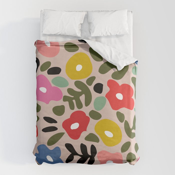 Flower meadow in muted colours Duvet Cover Gallery Image 1