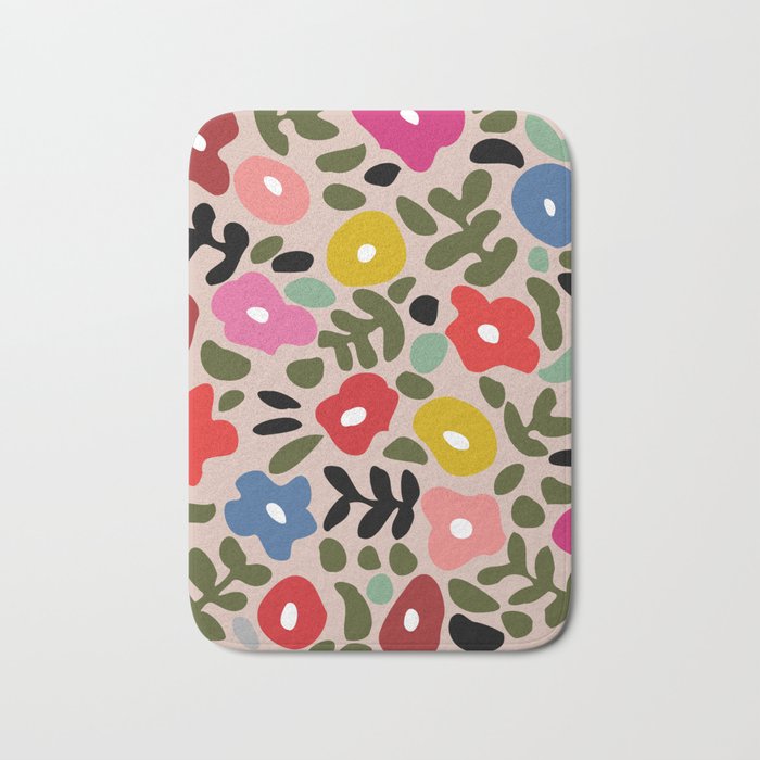 Flower meadow in muted colours Bath Mat Gallery Image 1