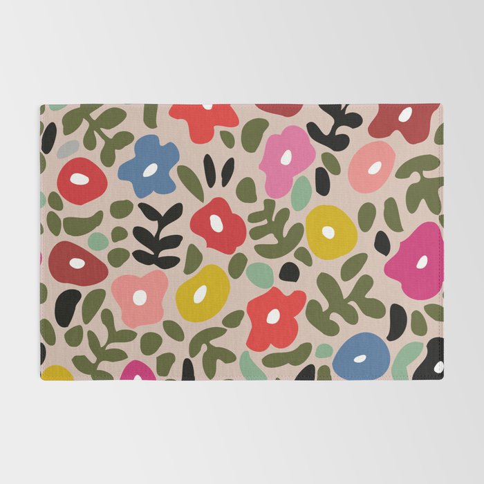 Flower meadow in muted colours Rug Gallery Image 2