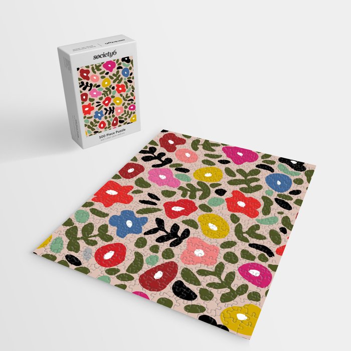 Flower meadow in muted colours Jigsaw Puzzle Gallery Image 2