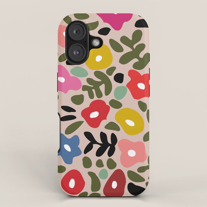 Flower meadow in muted colours iPhone Case Gallery Image 1