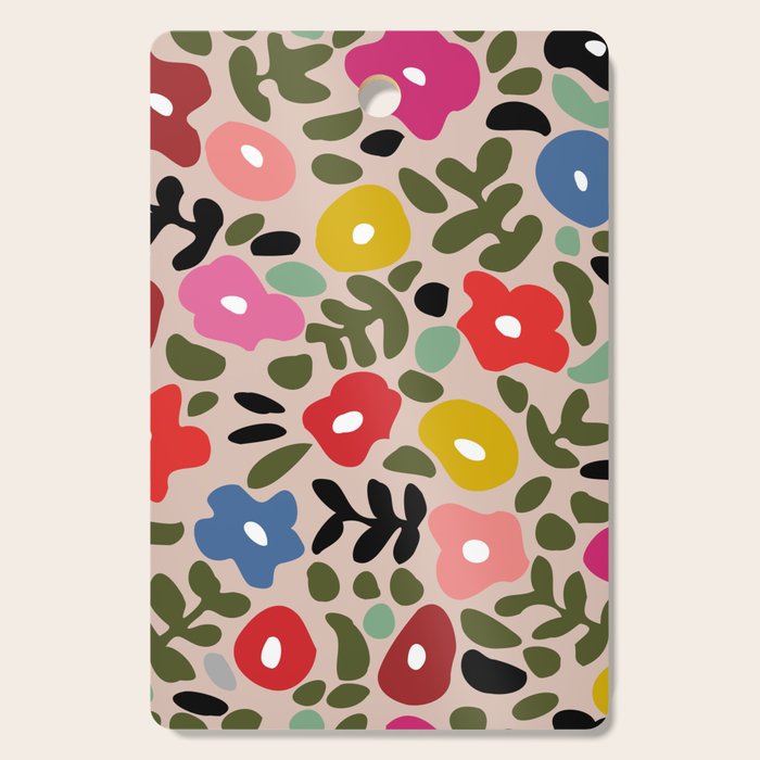 Flower meadow in muted colours Cutting Board Gallery Image 1