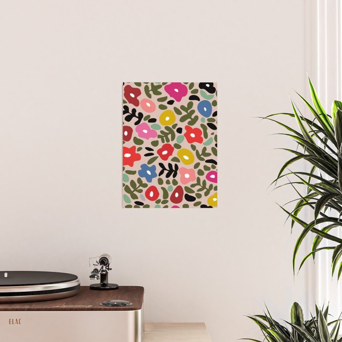 Flower meadow in muted colours Poster Gallery Image 2