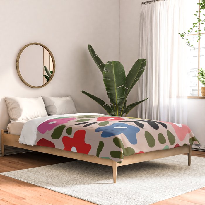Flower meadow in muted colours Comforter Gallery Image 2