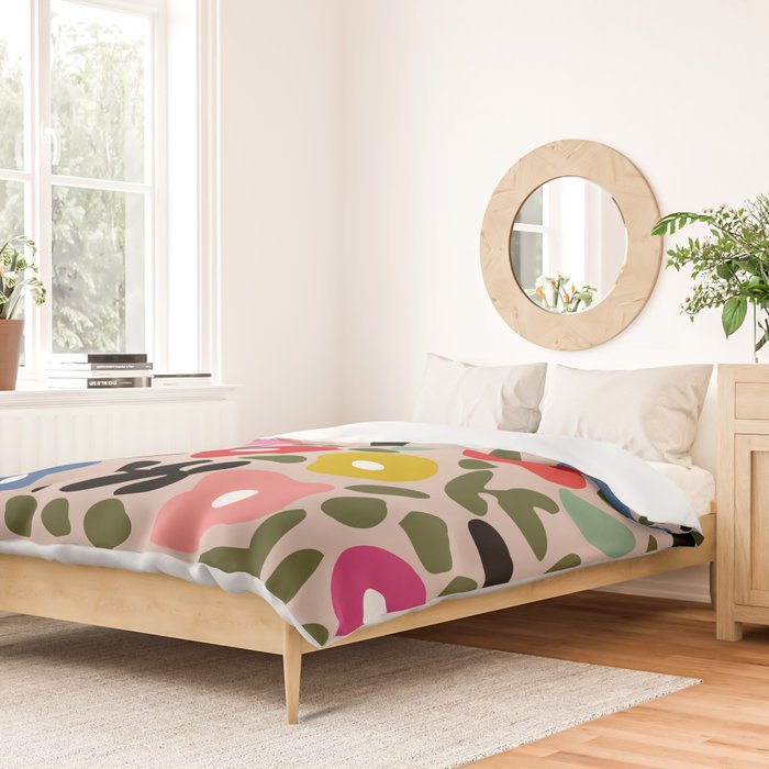 Flower meadow in muted colours Duvet Cover Gallery Image 2