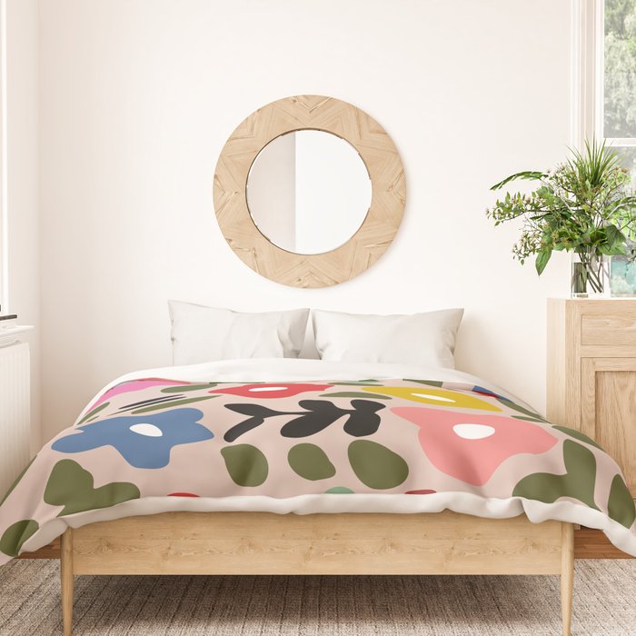 Flower meadow in muted colours Duvet Cover Gallery Image 3