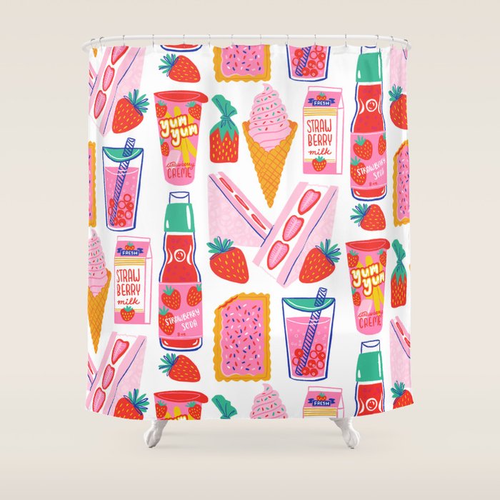 Strawberry Snacks Shower Curtain Gallery Image 1