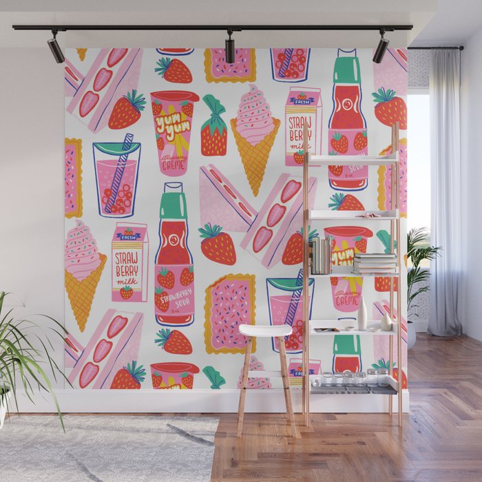 Strawberry Snacks Wall Mural Gallery Image 1