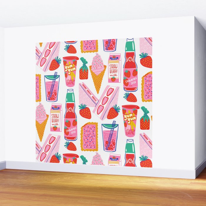 Strawberry Snacks Wall Mural Gallery Image 2
