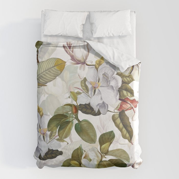 Vintage & Shabby Chic - Spring Flowers Magnolia Botanical Garden Duvet Cover Gallery Image 1