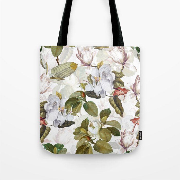 Vintage & Shabby Chic - Spring Flowers Magnolia Botanical Garden Tote Bag Gallery Image 1