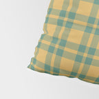 Plaid Pattern in Teal Green and Ochre Mustard Pillow Sham Gallery Image 4
