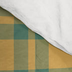 Plaid Pattern in Teal Green and Ochre Mustard Comforter Gallery Image 4