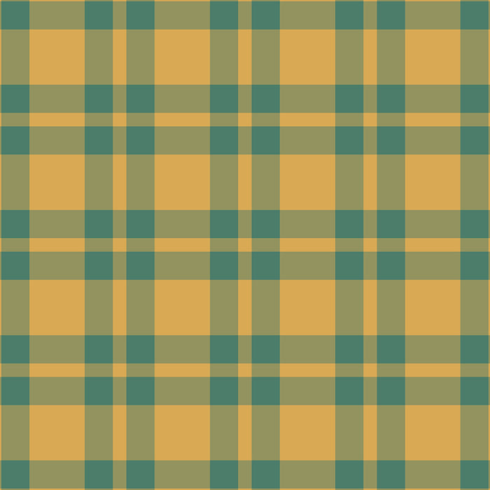 Plaid Pattern in Teal Green and Ochre Mustard Coffee Mug Gallery Image 2