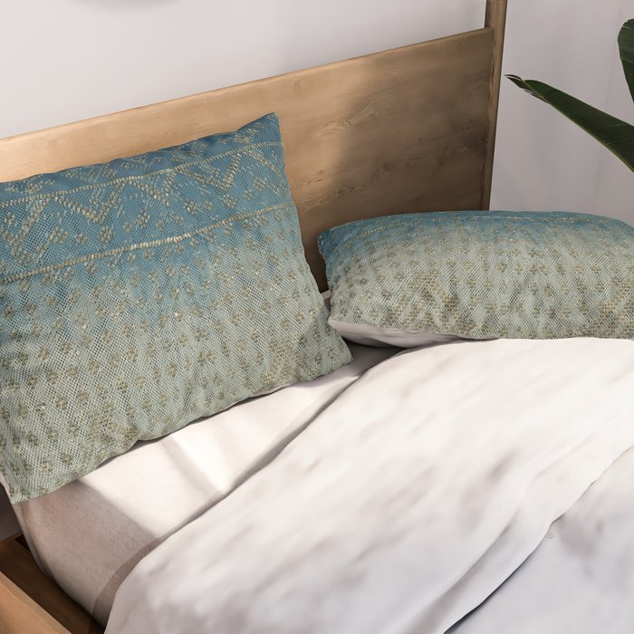 Faded Indigo Assuit Pillow Sham Gallery Image 2