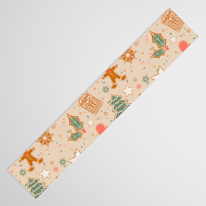 Whimsical Gingerbread Holiday Icons Collection Table Runner Gallery Image 3