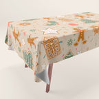 Whimsical Gingerbread Holiday Icons Collection Tablecloth Gallery Image 1