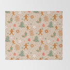 Whimsical Gingerbread Holiday Icons Collection Throw Blanket Gallery Image 2