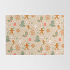 Whimsical Gingerbread Holiday Icons Collection Rug Gallery Image 2