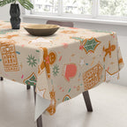 Whimsical Gingerbread Holiday Icons Collection Tablecloth Gallery Image 3
