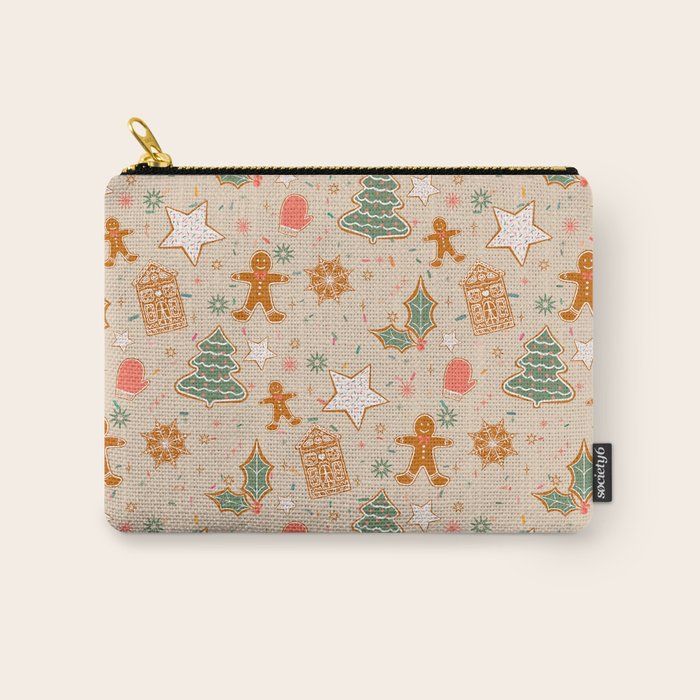 Whimsical Gingerbread Holiday Icons Collection Carry All Pouch Gallery Image 1