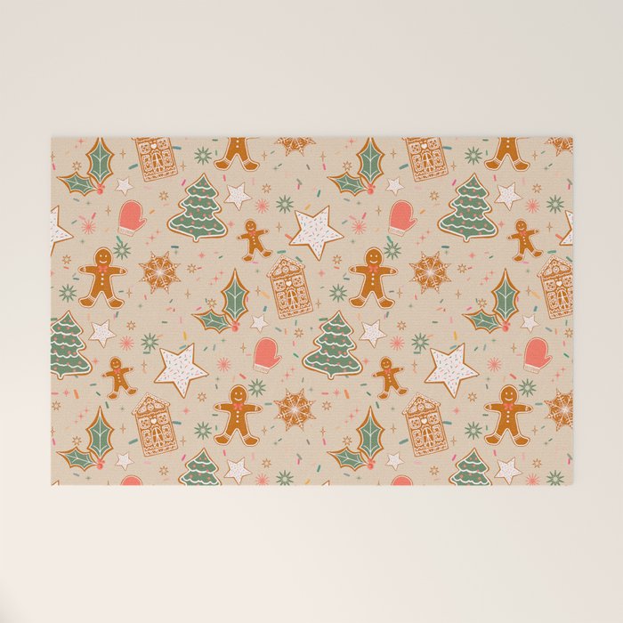 Whimsical Gingerbread Holiday Icons Collection Welcome Mat Gallery Image 1