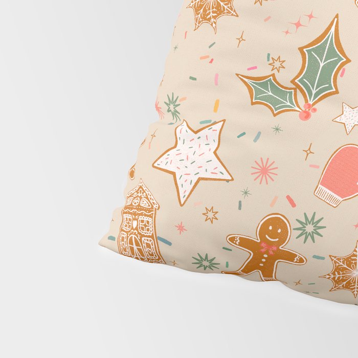 Whimsical Gingerbread Holiday Icons Collection Pillow Sham Gallery Image 4