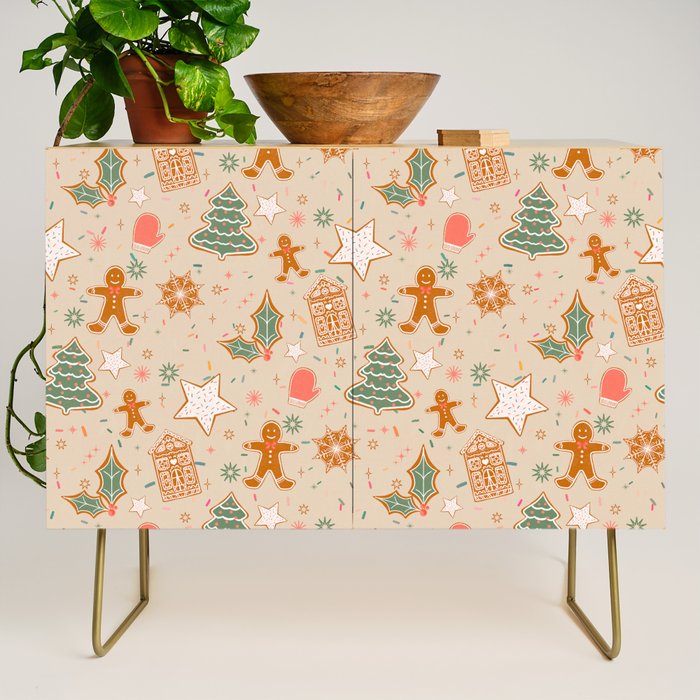 Whimsical Gingerbread Holiday Icons Collection Credenza Gallery Image 1
