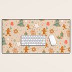 Whimsical Gingerbread Holiday Icons Collection Desk Mat Gallery Image 1