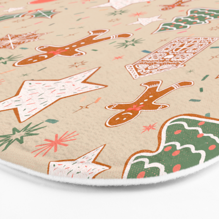 Whimsical Gingerbread Holiday Icons Collection Bath Mat Gallery Image 3
