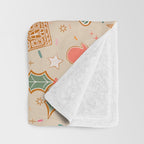 Whimsical Gingerbread Holiday Icons Collection Throw Blanket Gallery Image 3