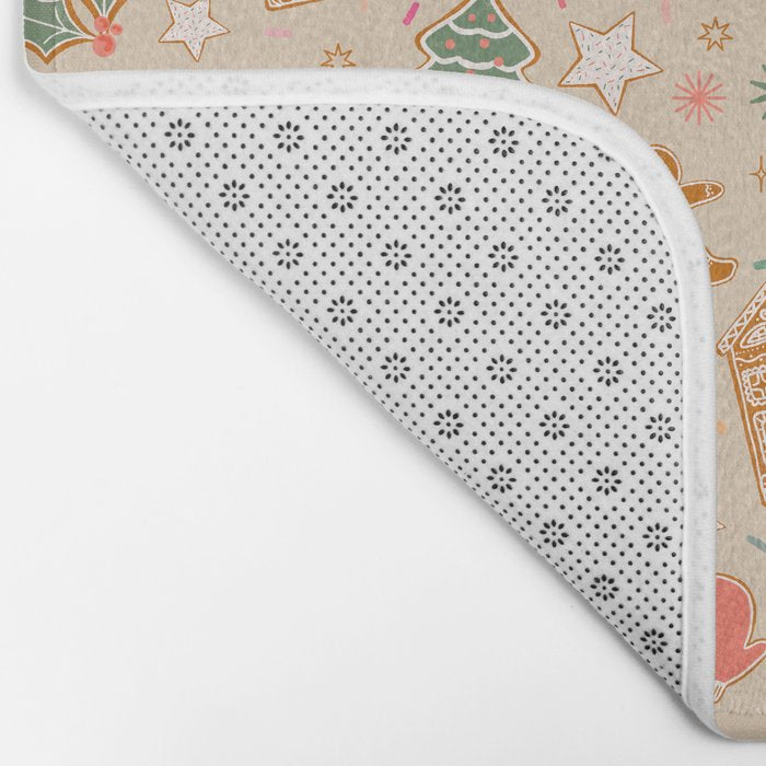 Whimsical Gingerbread Holiday Icons Collection Bath Mat Gallery Image 2