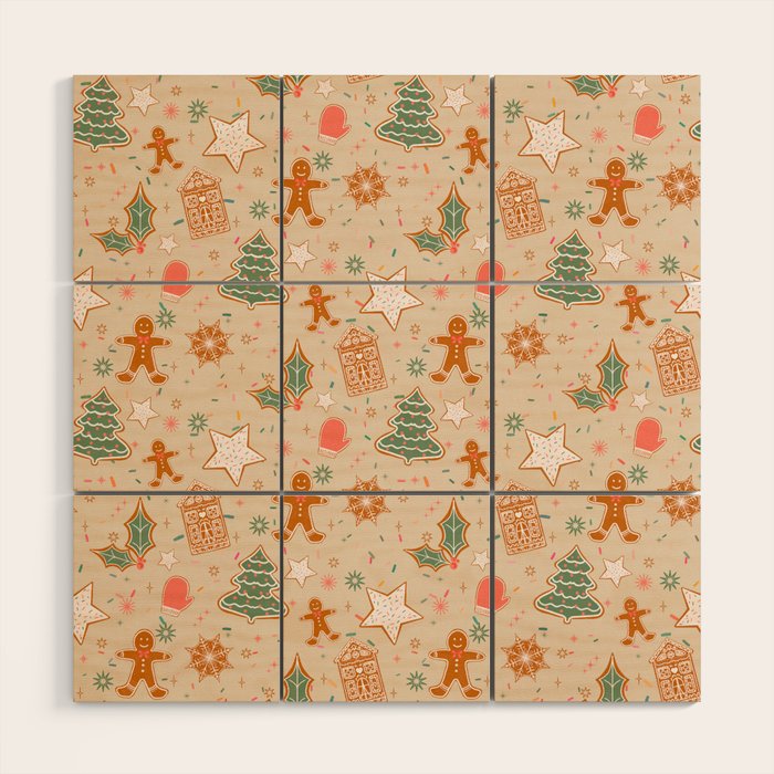 Whimsical Gingerbread Holiday Icons Collection Wood Wall Art Gallery Image 1