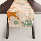 Whimsical Gingerbread Holiday Icons Collection Table Runner Gallery Image 1