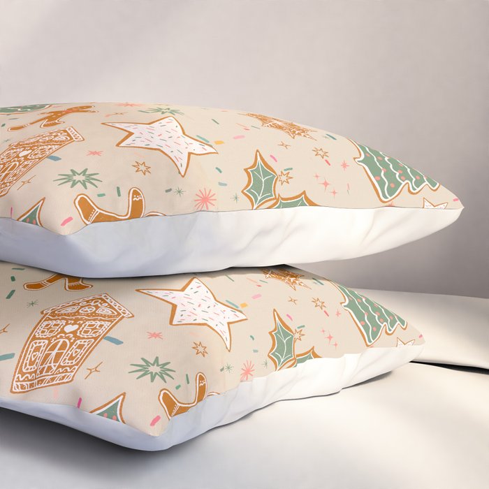 Whimsical Gingerbread Holiday Icons Collection Pillow Sham Gallery Image 3