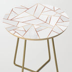 White Stone & Copper Lines Side Table Gallery Image 2