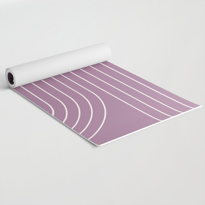 Minimal Line Curvature XXIV Lilac Purple Mid Century Modern Arch Abstract Yoga Mat Gallery Image 2