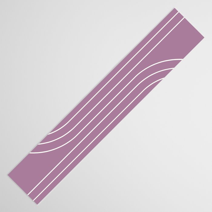 Minimal Line Curvature XXIV Lilac Purple Mid Century Modern Arch Abstract Table Runner Gallery Image 3