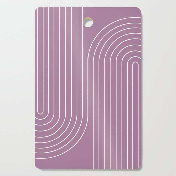 Minimal Line Curvature XXIV Lilac Purple Mid Century Modern Arch Abstract Cutting Board Gallery Image 1