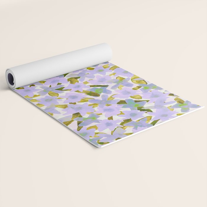 Lilac Watercolor Garden Yoga Mat Gallery Image 2