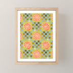 Checkered Citrus Fruit in Sage & Orange Mini Art Print Gallery Image 1